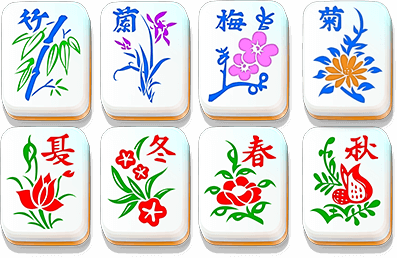 Mahjong oyun kuralları: mevsimler ve çiçekler